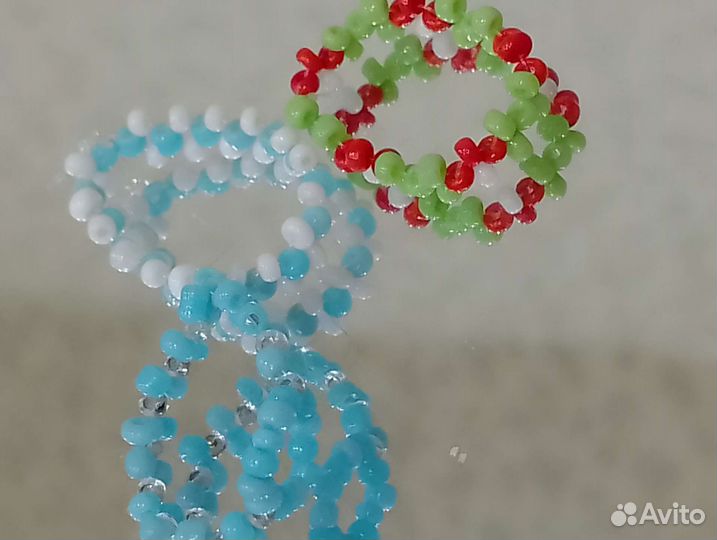 Кольца из бисера крестиком