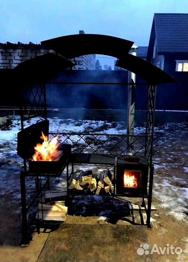 Мангал с печью