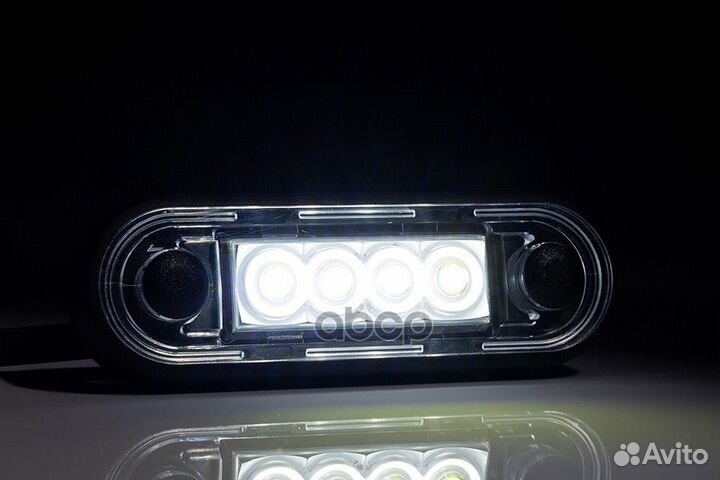 Фонарь габаритный белый, LED 12-36В с проводом