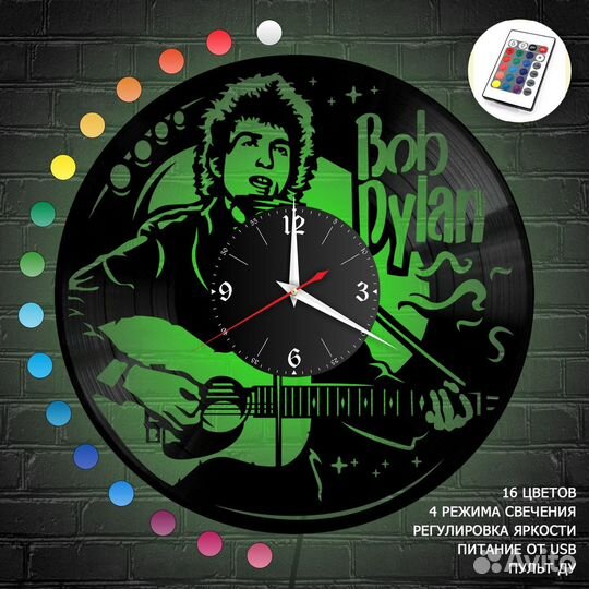 Часы с подсветкой Боб Дилан Bob Dylan №1