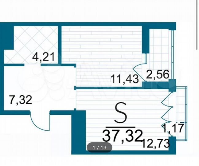 1-к. квартира, 37,3 м², 5/25 эт.