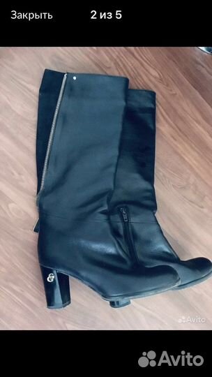 Сапоги трубы нат кожа Италия 36 размер