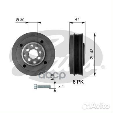 Шкив коленвала 7845-20019 TVD1014A Gates