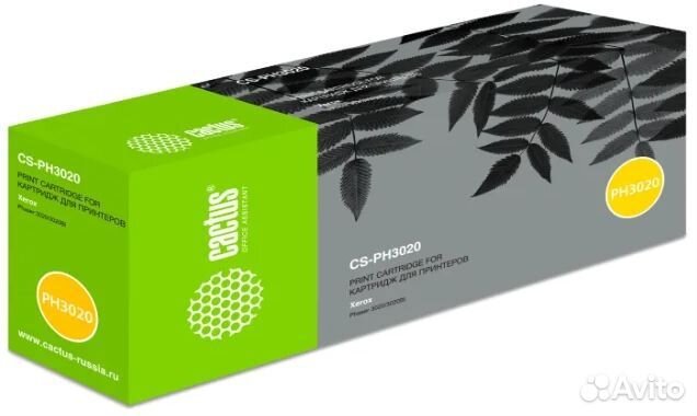 Картридж лазерный Cactus CS-PH3020X 106R03048 черный набор (1500стр.) для Xerox Phaser 3020/3020BI