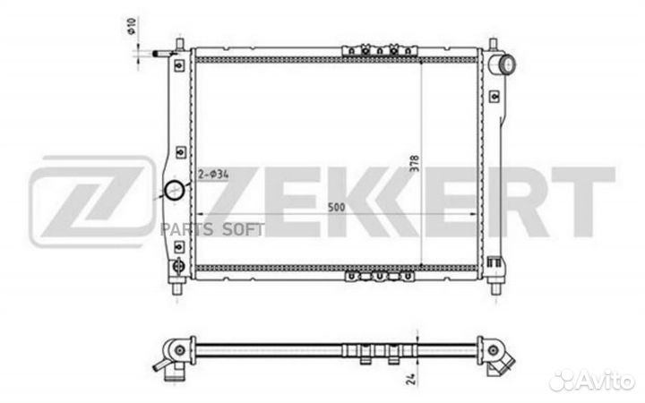 Радиатор охлаждения Дэу Ланос 97