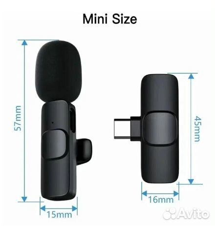 Беспроводной петличный микрофон Type-C. 1 микрофон