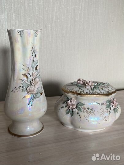 Ваза и шкатулка кисловодский фарфор