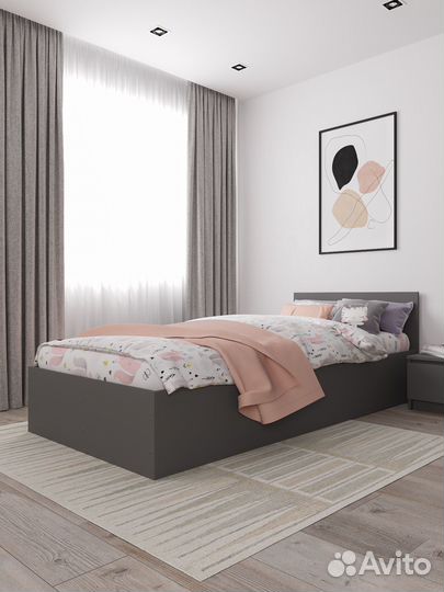 Мс Мори Кровать крм 900.1 (мп) Графит