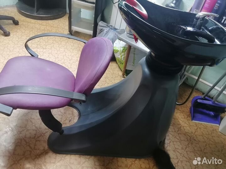 Мойка парикмахерская с креслом, тележка