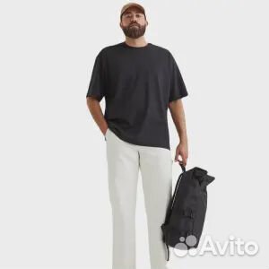 Футболка H&M Relaxed Fit Straight-Cut, черный