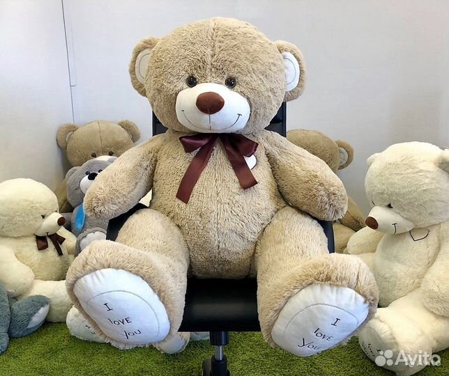 Плюшевый медведь Тима 150 см (кофейный)