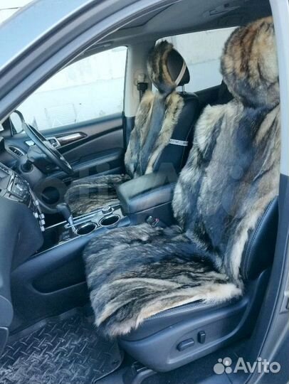 Меховые накидки из натурального волка для сиденья