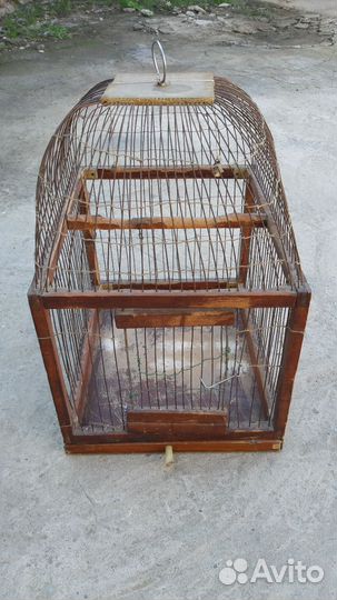 Клетка для птиц из дерева СССР винтаж