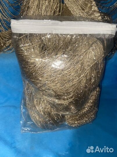 Шторы тюль в виде нитей с люрексом