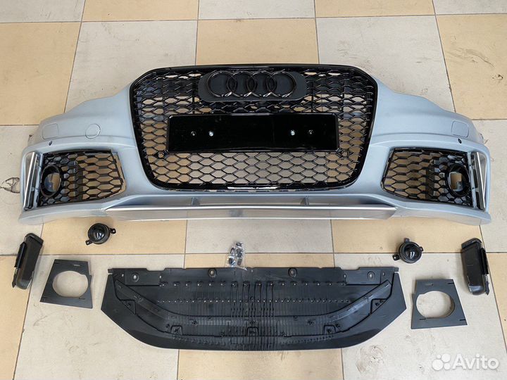 Бампер RS для Audi A6 C7 дорестайлинг