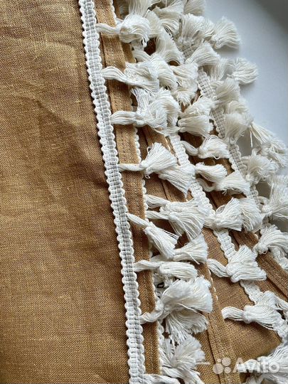 Скатерть лен кисти бахрома