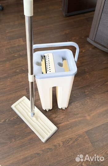 Швабра с отжимом и ведром новая