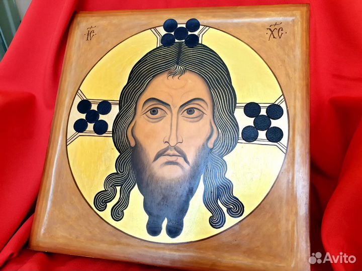 Икона Спас Нерукотворный Лик Спасителя 395х395х30