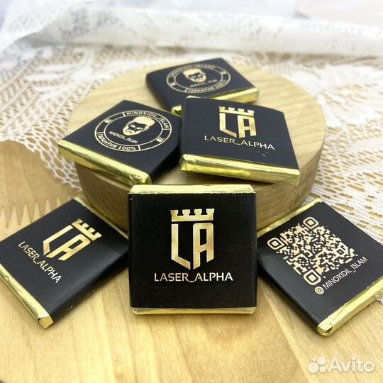 Визитка шоколад с логотипом и предсказаниями