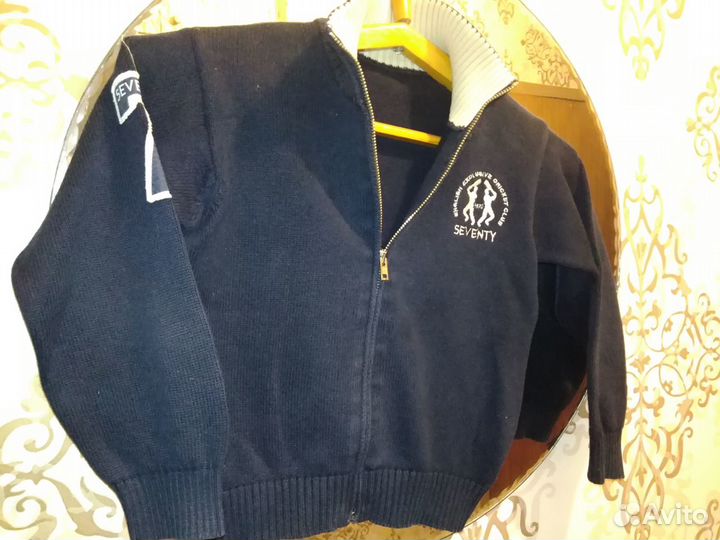 Кардиган темно-синий х/б 118-125 хор.сост