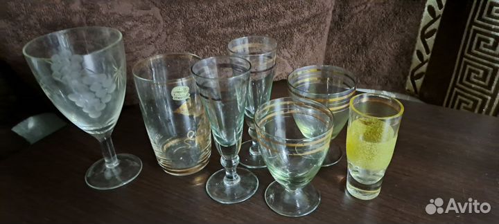 Фужер Богемия, виноград, стопки СССР 50-60 г