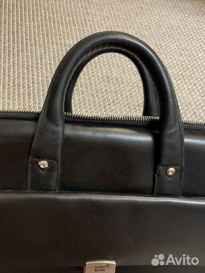 Сумка кожанная MontBlanc, черная