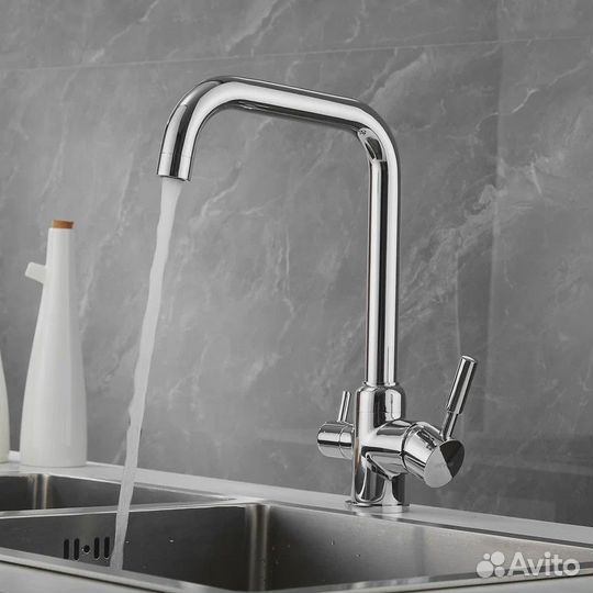 Смеситель для кухни с подключением фильтра Shevanik S268, хром