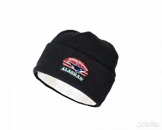 Шапка Alaskan флисовая Black Salmon черная (awcbsb
