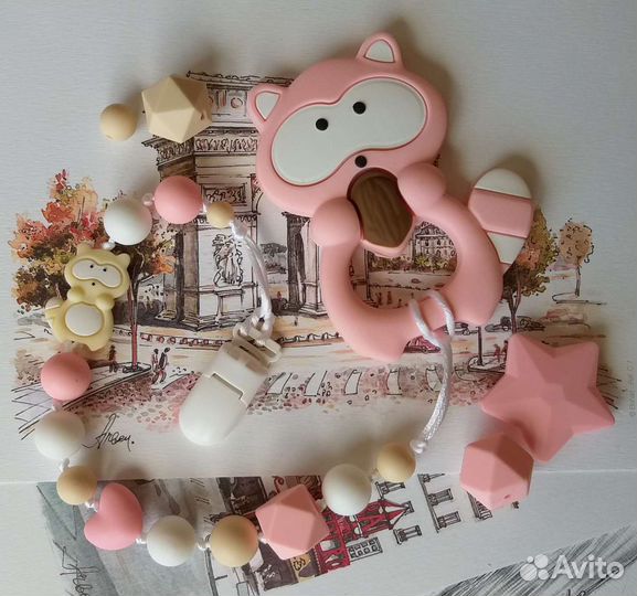 Именной силиконовый грызунок