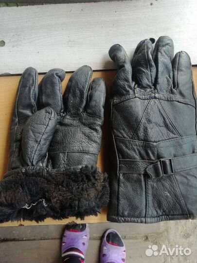 Мужские кожаные перчатки зимние СССР