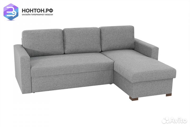 Диван угловой дельфин Джессика серый