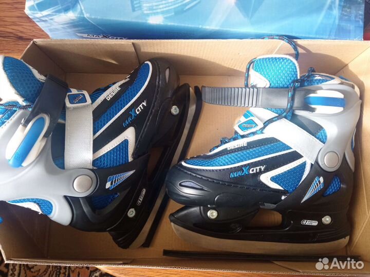Коньки детские хоккейные раздвижные новые MaxCity
