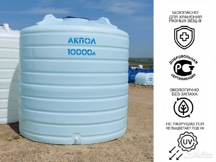 Бочка пластиковая горизонтальная