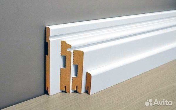 Установка плинтуса дюраполимер, мдф. Покраска