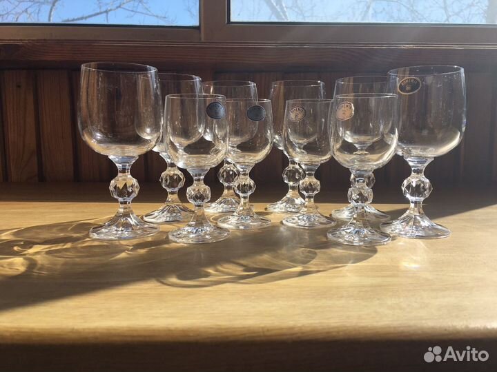 Фужеры, ваза богемия чехия