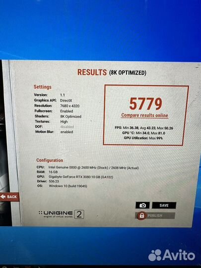 Gigabyte RTX 3080 10gb Turbo