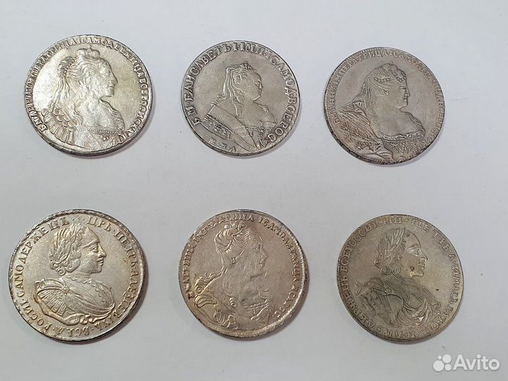 Монеты Екатерина, Пётр III, Анна и т.д