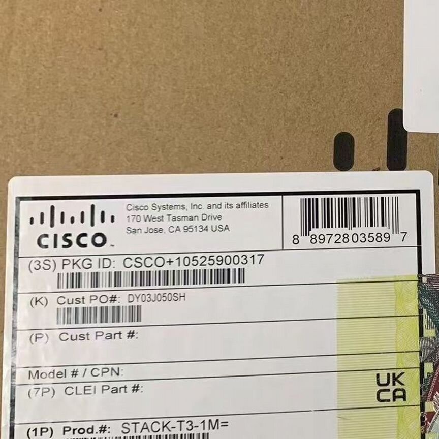 [STACK-T3-1M] Стековый Кабель Для Cisco 9300l Stack-T3-1m