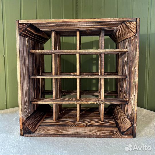 Бутылочница деревянная в стиле лофт