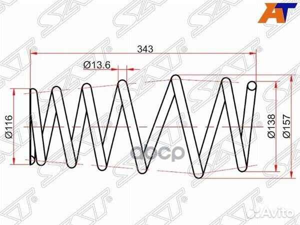 Комплект пружин 2шт задние toyota camry 06- st3
