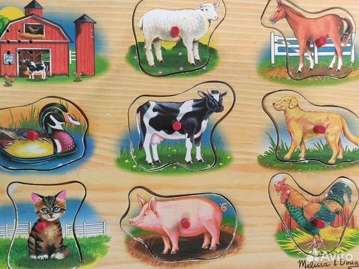 Деревянные игрушки(Melissa, пазлы,ловкие удочки)