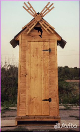 Дачный туалет деревянный с установкой VEJ