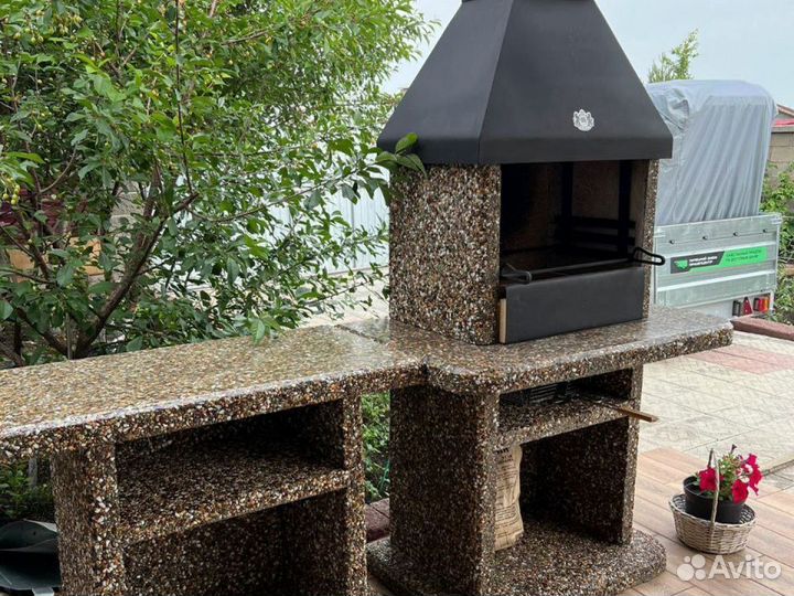 Печь барбекю, стол разделочный, модуль под тандыр