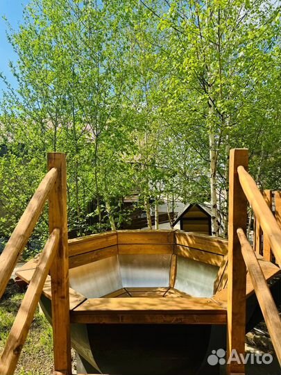 Сибирский банный чан на дровах