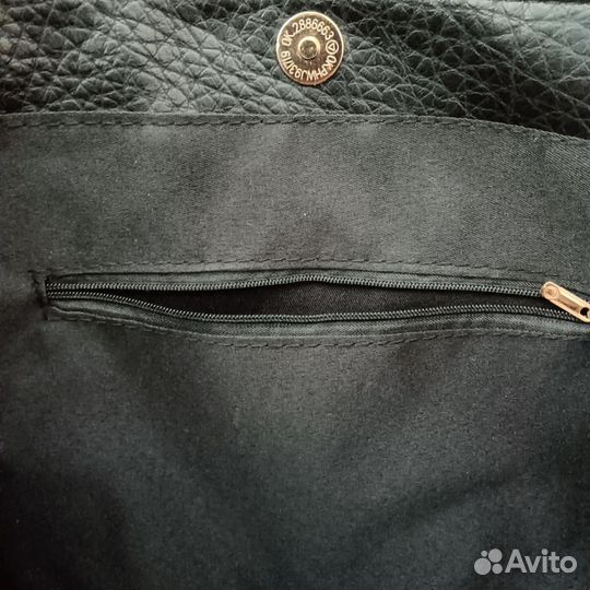 Сумка-шопер чёрная экокожа