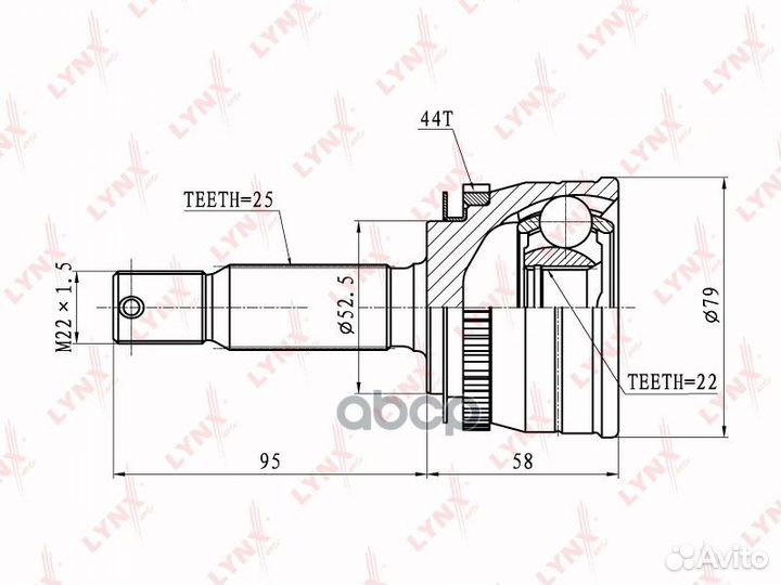 Шрус наружный перед прав/лев CO3601A lynxauto