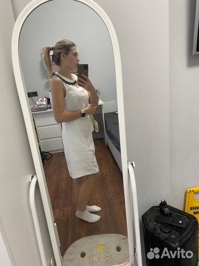 Платье белое женское 46