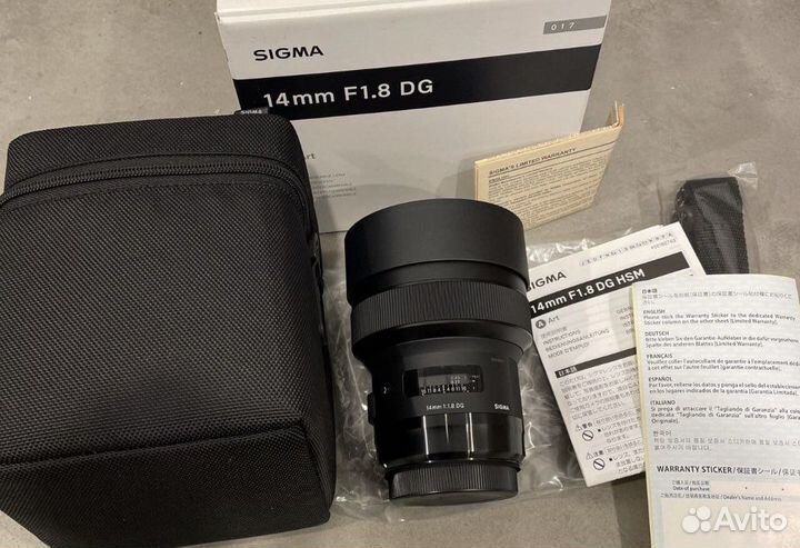 Sigma AF 14 f/1.8 DG HSM Art Nikon F, Новый