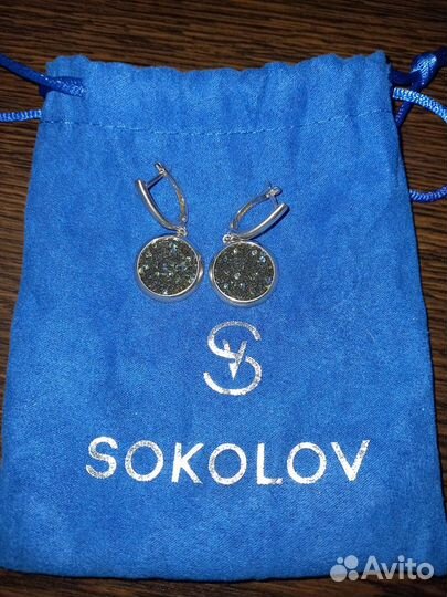 Серьги серебро Sokolov