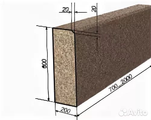 Гранитный бордюр гп 3 600/200/L гранит Серый